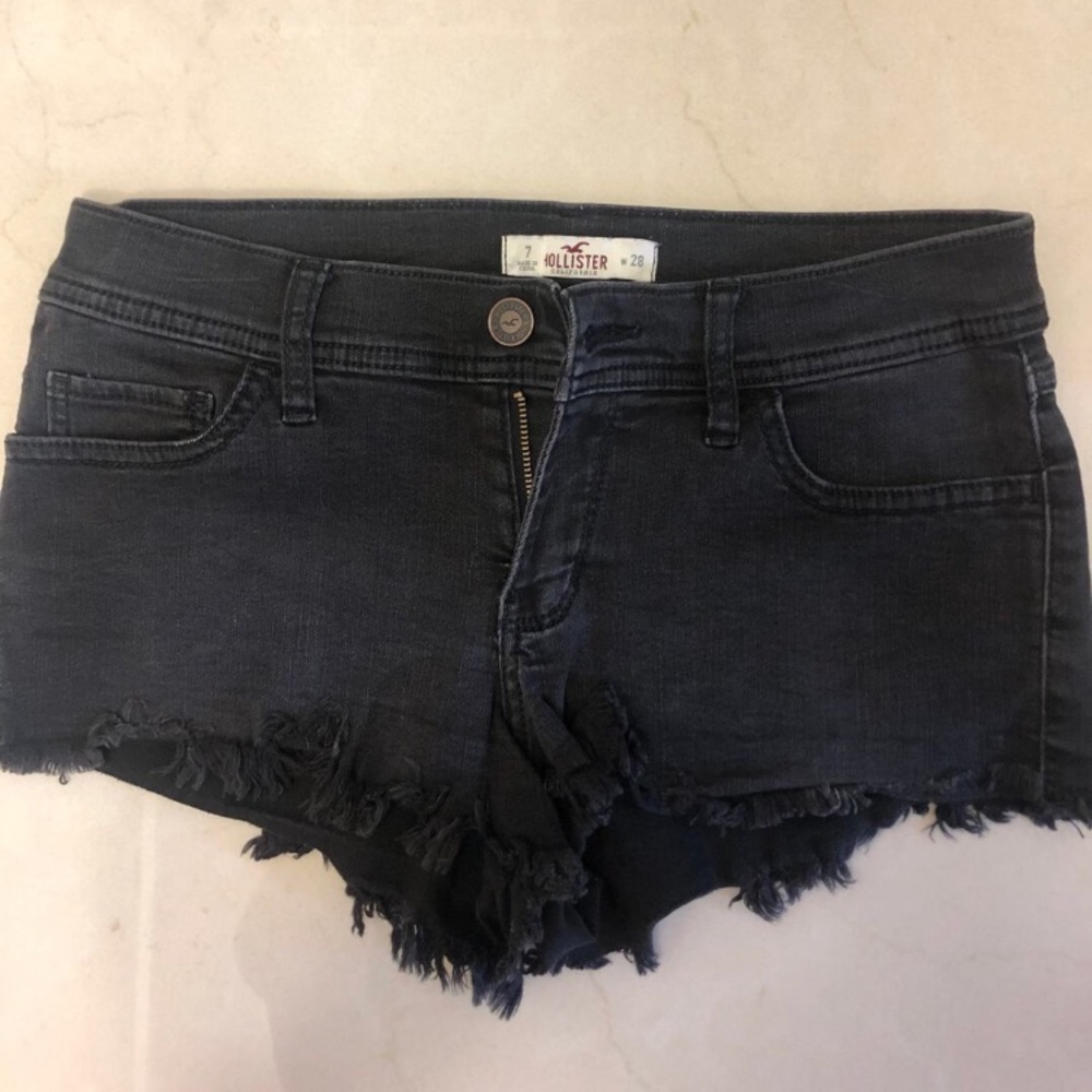 Hollister black shorts denim